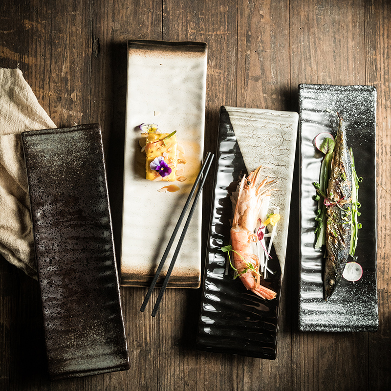 长条盘寿司平盘刺身摆放盘陶瓷