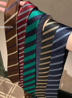 宋雨琦同款红色格子领带ins韩版时尚学院风y2k简约百搭jk领巾个性