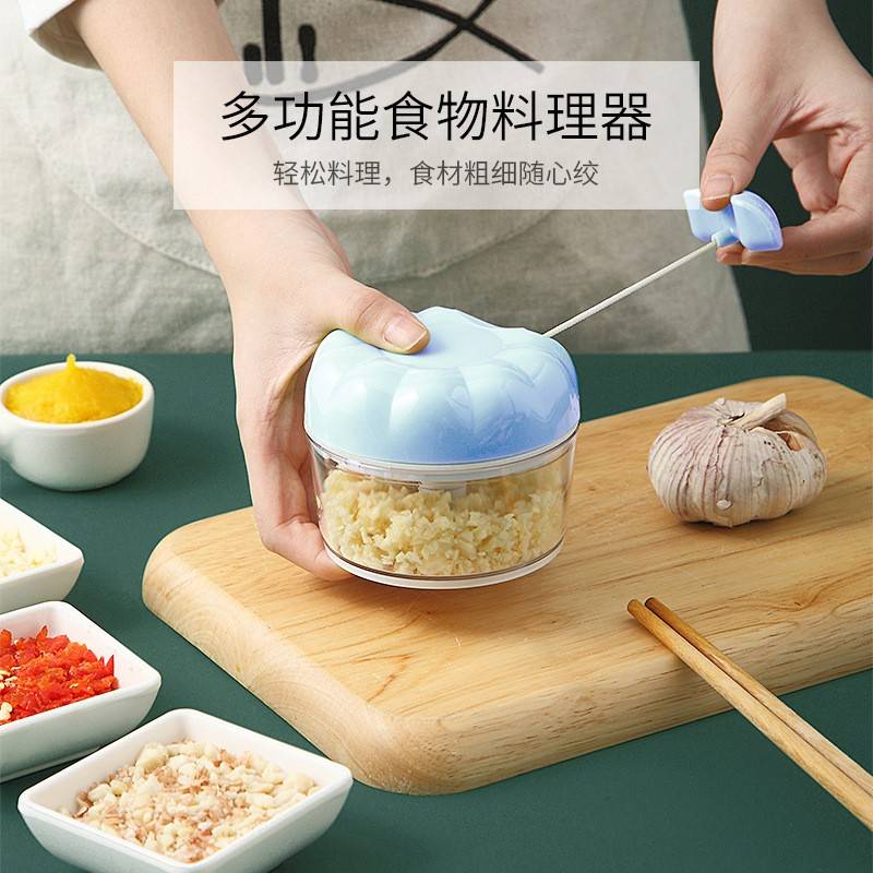 玻璃捣蒜泥神器拉蒜器手动打大蒜蒜蓉搅碎机压蒜绞蒜末家用蒜泥器