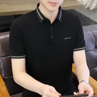 纯色翻领短袖 2025商务绣花纯色polo衫 新款 男士 t恤男 春夏季