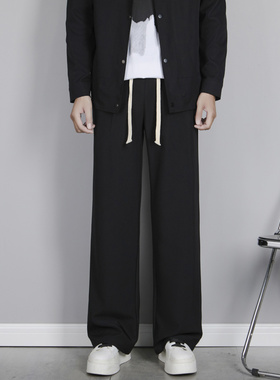 黑色直筒裤子男垂感宽松2025春秋新款男生阔腿百搭青少年休闲卫裤