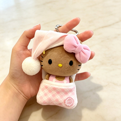 黑皮豆豆眼kitty猫睡帽挂件小玩偶公仔背包挂件钥匙扣礼物