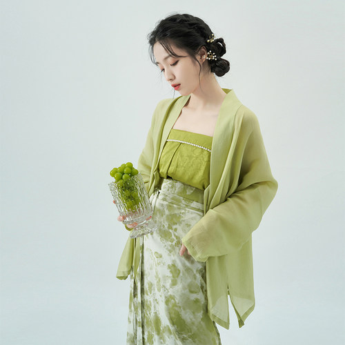 今时月原创宋制汉服套装女飞机袖