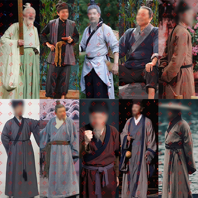 秦汉魏晋唐宋朝汉服男棉麻店小二随从家丁老百姓群演舞台表演古装