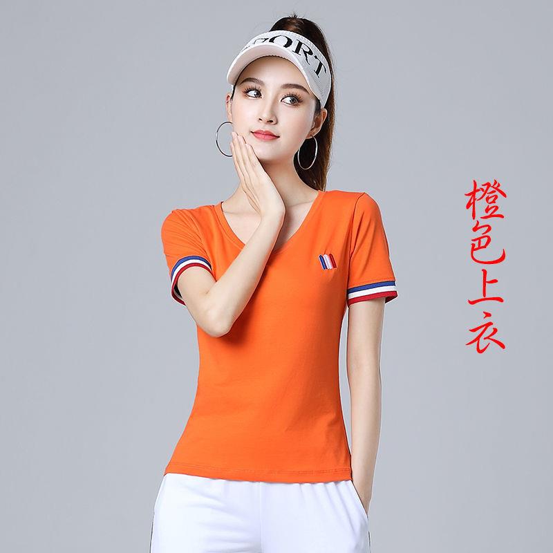 2025纯棉杨丽萍广场舞上衣鬼步舞曳步舞新款套装夏季短袖运动健身