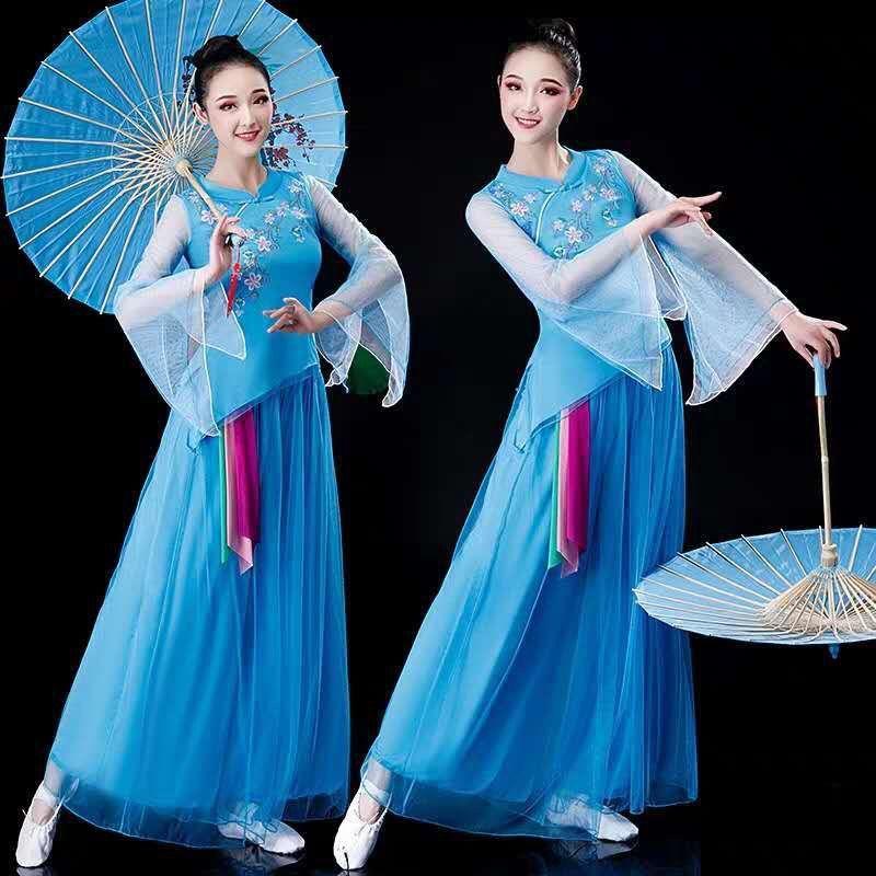 2019春夏广场舞服装新款套装古典秧歌扇子伞舞表演演出舞蹈服女