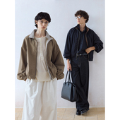 DIMCmiu系立领格纹拼接夹克秋季 复古小众中性廓形飞行夹克外套