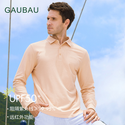 GAUBAU/戈宝红麻高尔夫polo衫