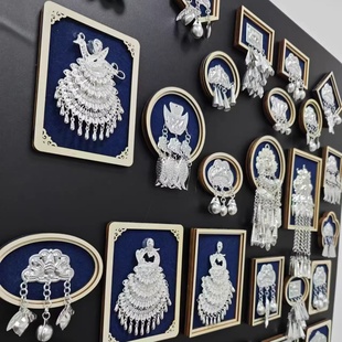 贵州苗族苗银冰箱贴成品青云市集纪念品手工蜡染扎染木制伴手礼物