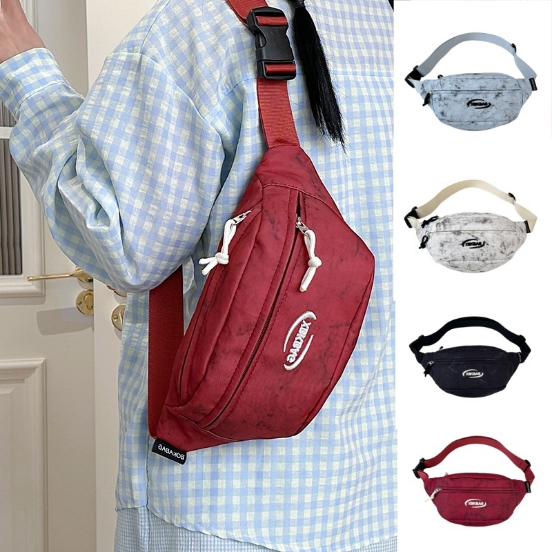 2025新款骑行包扎染斜跨女包韩版学生胸包轻便少女腰包斜挎单肩包