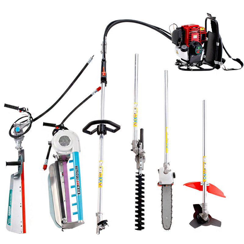 四冲程背负式五合一割草机绿篱机高枝锯高枝绿篱机剪茶机华盛动力