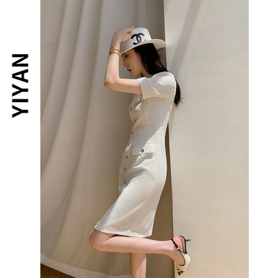 邑颜气质职业包臀连衣裙显瘦夏季