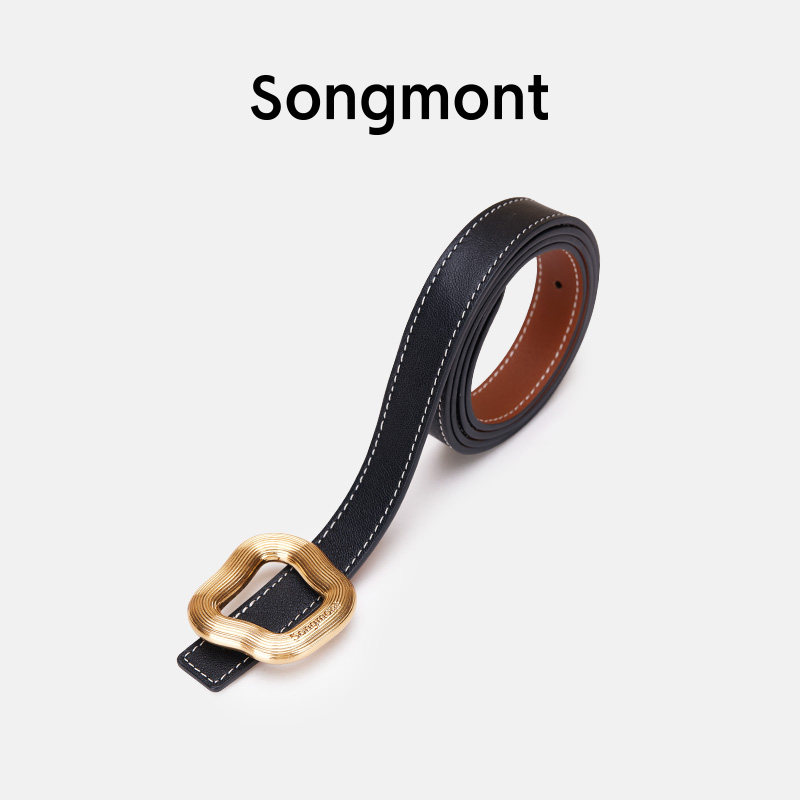 Songmont女士腰带双面自由搭配裤带设计师新款头层牛皮装饰皮带属于什么档次？