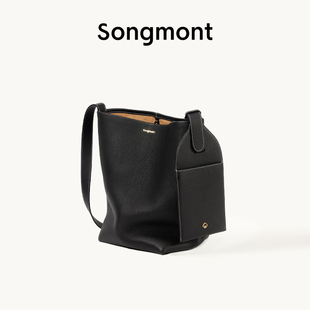 Songmont山下有松坐忘系列中號陶桶包輕奢通勤大容量單肩水桶包