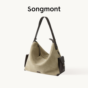 蔣奇明同款 Songmont山下有松大號循跡旅行hobo包單肩斜挎包