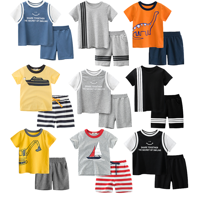 27kids品牌特价纯棉套装男童夏装图片