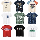 2025卡通恐龙字母夏季 27kids纯棉薄款 上衣 短袖 T恤男童 夏装 韩版