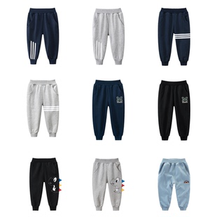 长裤 休闲裤 卡通条纹恐龙2025中小童春秋运动裤 27kids品牌纯棉秋装