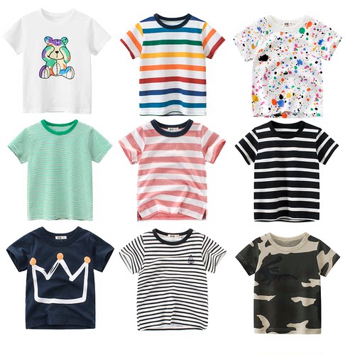27kids品牌特价纯棉短袖T恤男童