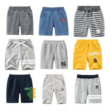 27kids品牌纯棉童装中裤五分裤夏装短裤男童恐龙运动裤夏季休闲裤