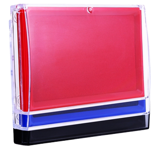 得力红色印台大号印泥铁盒快干圆形印章印油银行按手印指纹小号黑色速干方形印尼财务会计蓝色印泥油印章油