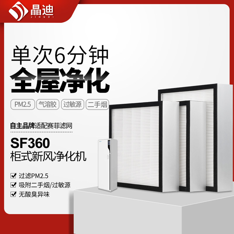 适配赛菲柜式新风净化机滤芯SF360过滤网中效高效集尘除霾除pm2.5