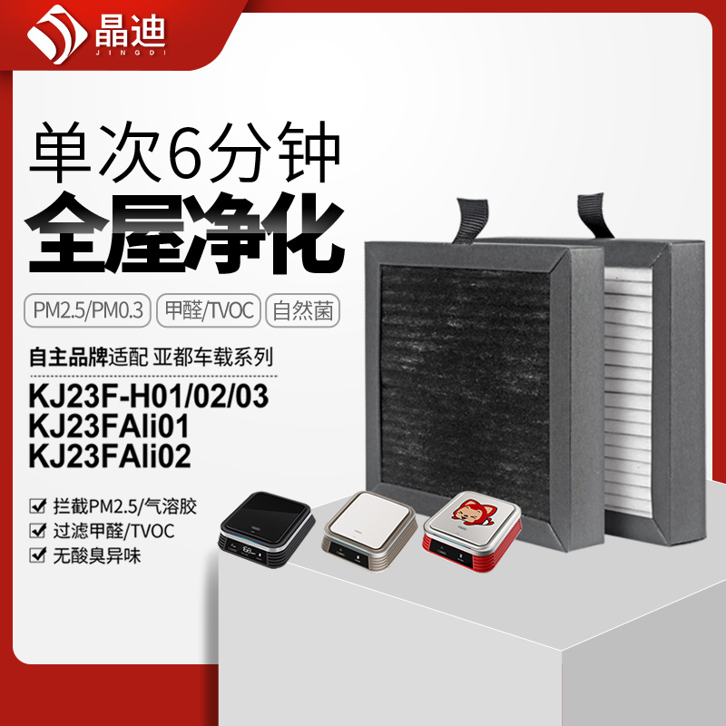适配亚都车载空气净化器集尘滤网KJ23F-Ali03除雾霾除甲醛过滤芯