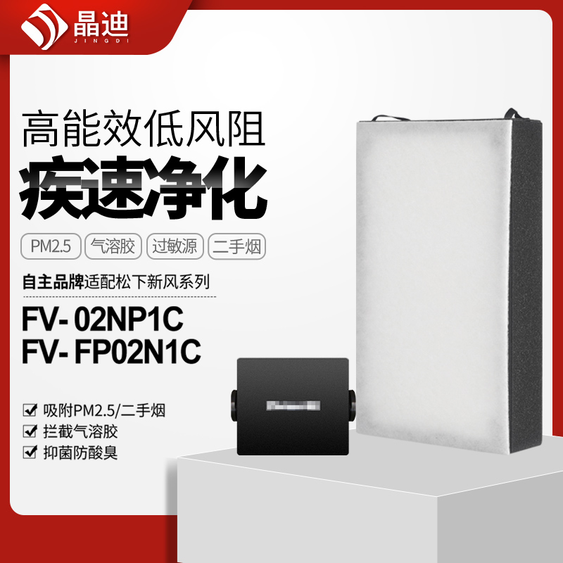 适配松下新风机过滤网FV-02NJP1C高效过滤芯除PM2.5雾霾集尘套装