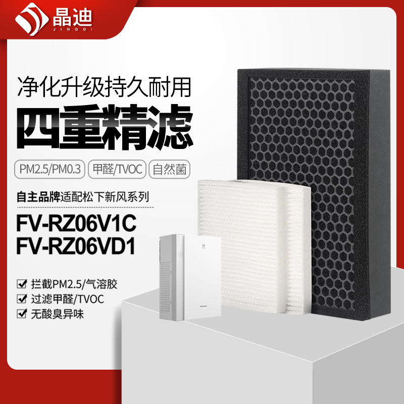 适配松下壁挂新风机过滤网FV-FP06V1C复合滤芯除霾套装FV-RZ06VD1