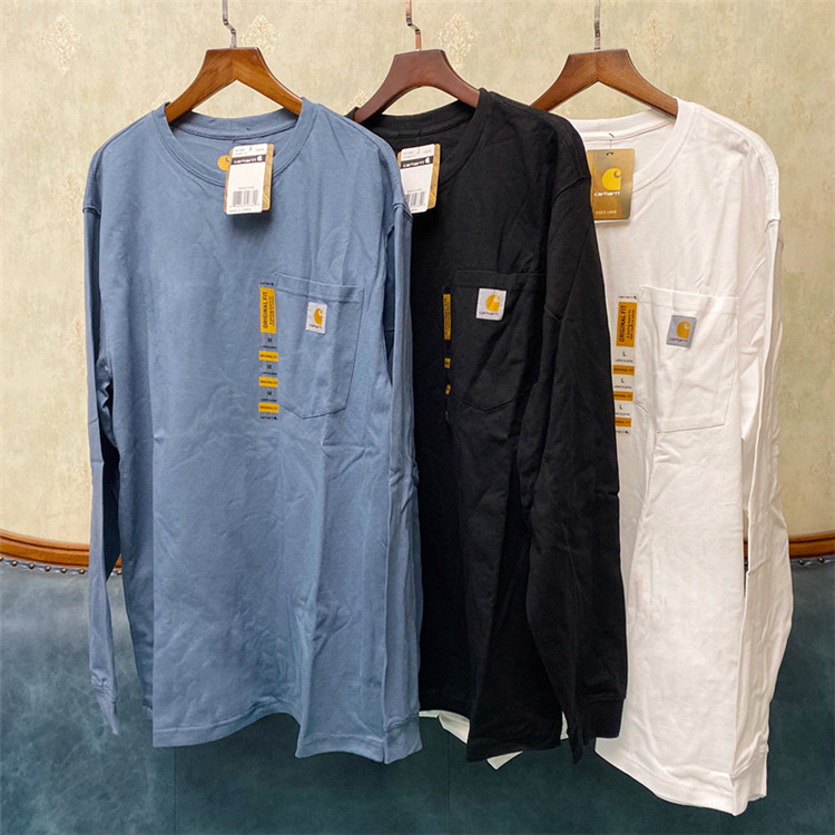现货正品Carhartt k126卡哈特口袋长袖T恤 宽松大码工装卫衣男女