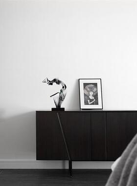 现代轻奢透明树脂雕塑客厅电视机柜两侧落地摆件楼梯间玄关装饰品