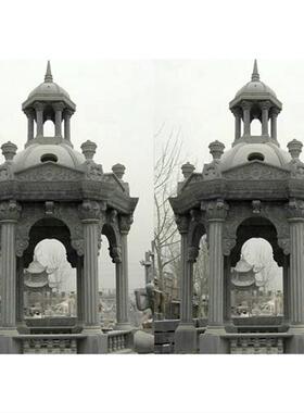 曲阳石雕宫灯家庭景观仿古石灯制作价格墓地石灯笼雕刻图