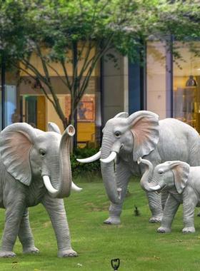 大型户外仿真大象玻璃钢雕塑售楼部广场动物园园林景观装饰摆件