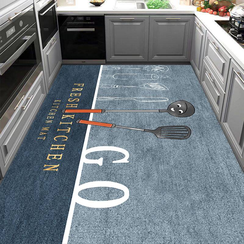 硅藻泥厨房专用地垫吸水吸油防滑耐脏厨房门口长条满铺垫子地毯
