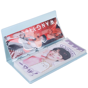 手幅收纳册韩站偶像爱豆明星活页收集条幅海报透明袋照片应援竖版收藏册追星相册收纳皮质封面定制内页保护袋