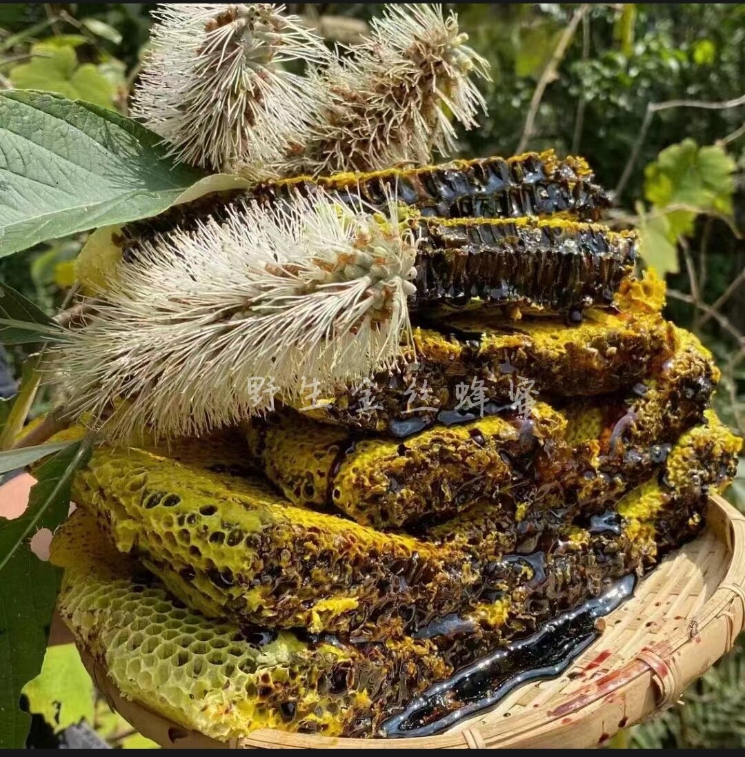 黑蜂蜜蜂巢蜜蜂蜜露孕妇专用产妇便秘麦卢卡明园米团花嚼着吃巢蜜