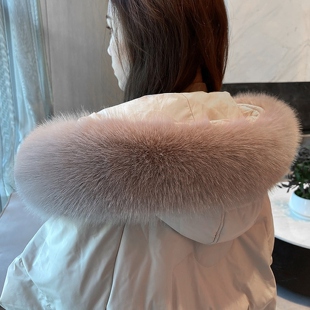 加大帽子上的领子毛条羽绒服帽条棉袄棉服毛领子帽条帽子毛领粉色