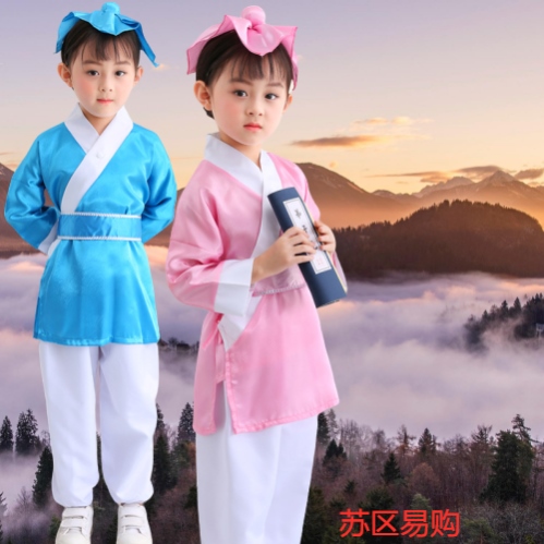 古代儿童书童孔融让梨演出服汉服幼儿园童装三字经弟子规表演汉服