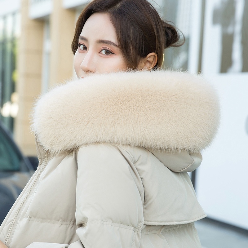 衣服毛领单卖男女士通用大衣棉衣毛领子羽绒派克服帽条仿狐狸毛