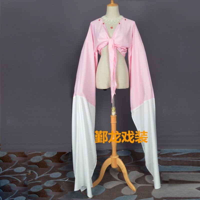 戏曲花旦水袖仿真丝练功服越剧甩袖戏服女成人古典舞蹈练习服装