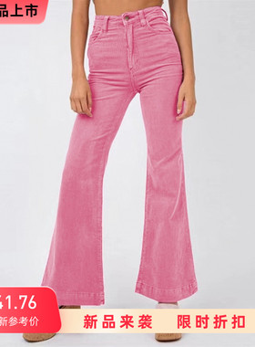 2022年秋季时尚新款 灯芯绒喇叭裤阔腿裤女外贸跨境街头纯色休闲