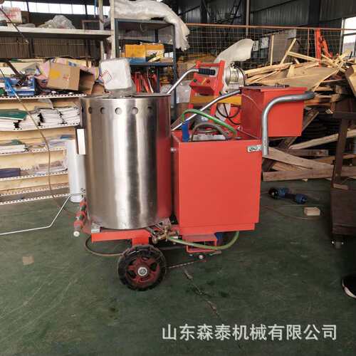 买划线机到山东森泰 手推式热熔划线机 沥青道路标线机热熔釜设备