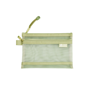 A6双层学生考试笔袋网纱透明拉链袋大容量文具袋小清新中考高考专用a6多功能旅行护照居民户口本随身包零钱袋