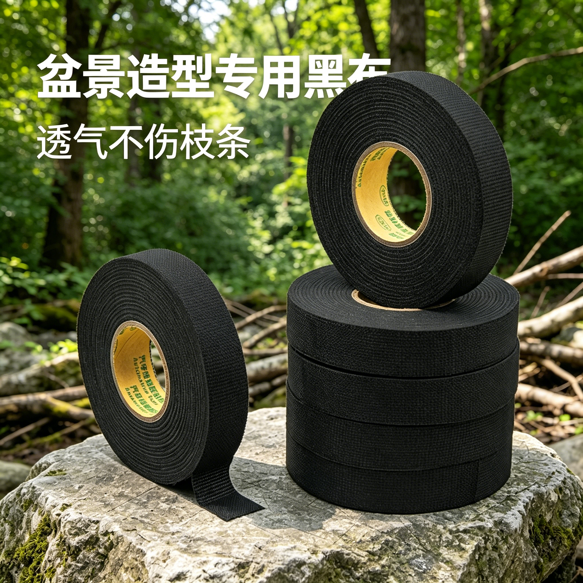 盆景专用绒布造型盘扎定型工具鸭脚木黑金刚枝条保湿愈合固定胶带线鸭