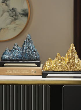 新中国风的金山银山饰品假山书房领导书柜无障碍豪华装饰柜陈设