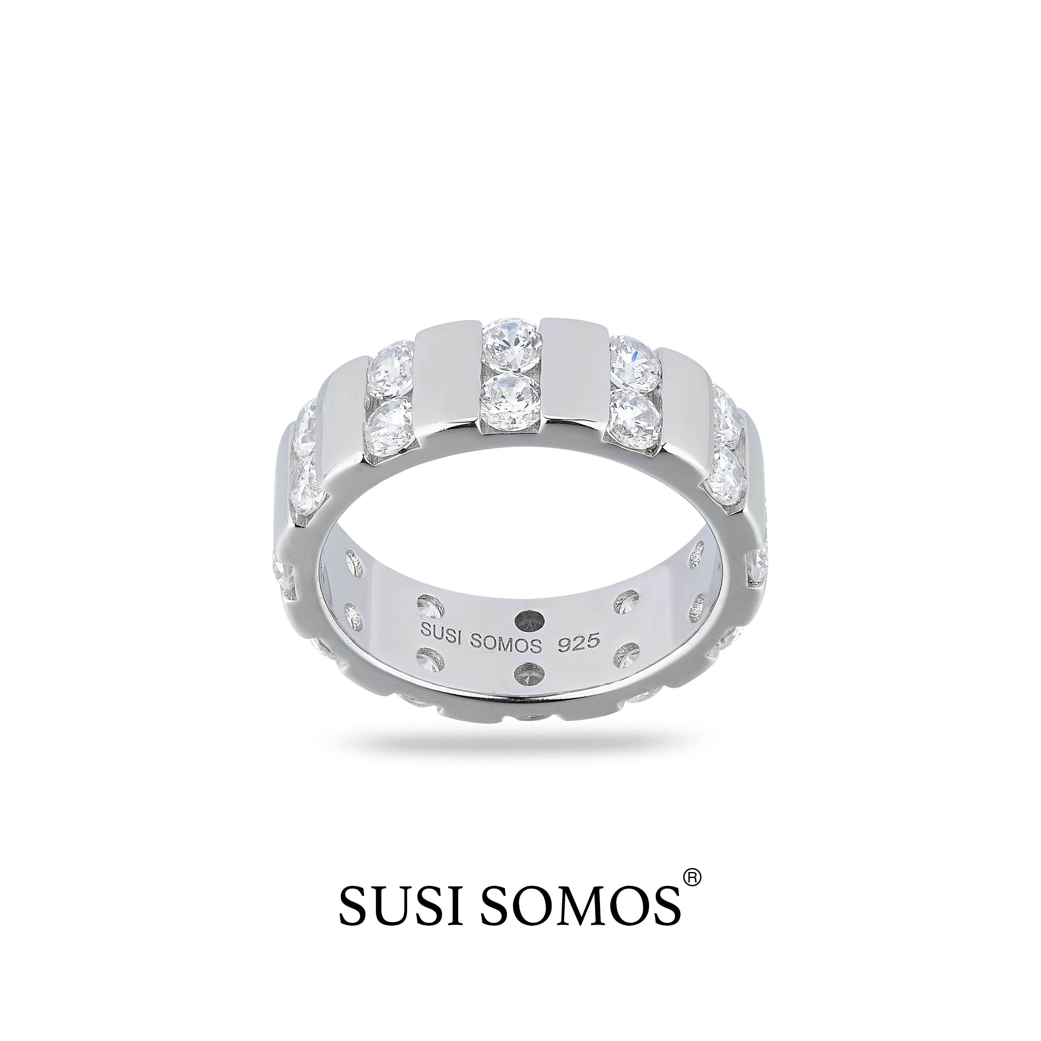 SUSISOMOS女银镀金甜美御姐排戒