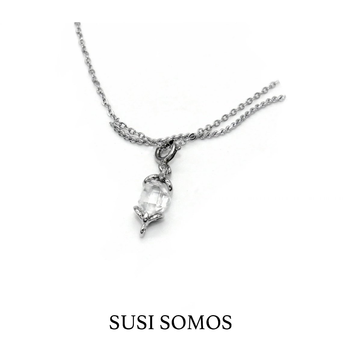 【女友礼物】SUSI SOMOS流沙链条项链闪灵钻纯银水晶吊坠女简约