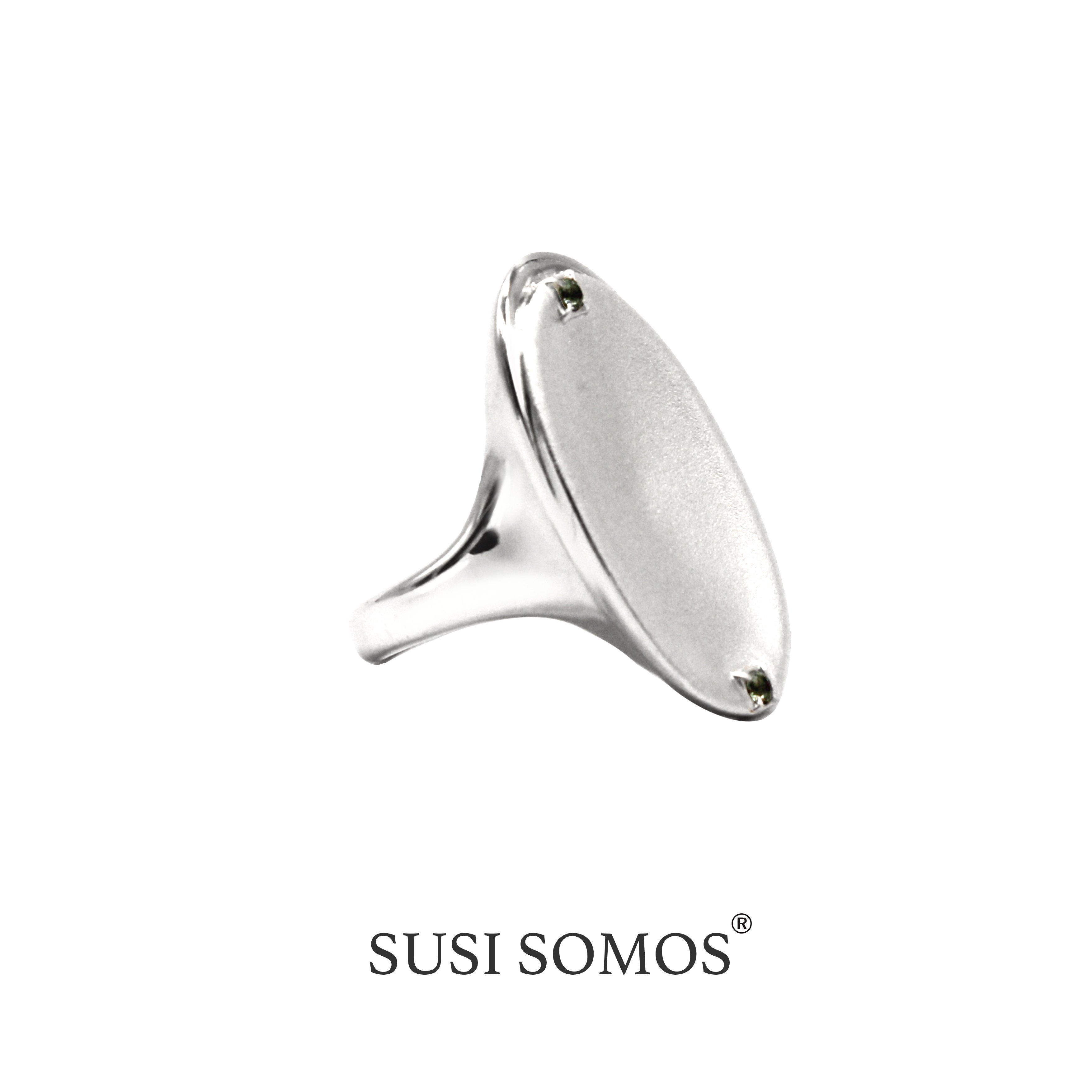 设计师纯银哑光镜面戒指