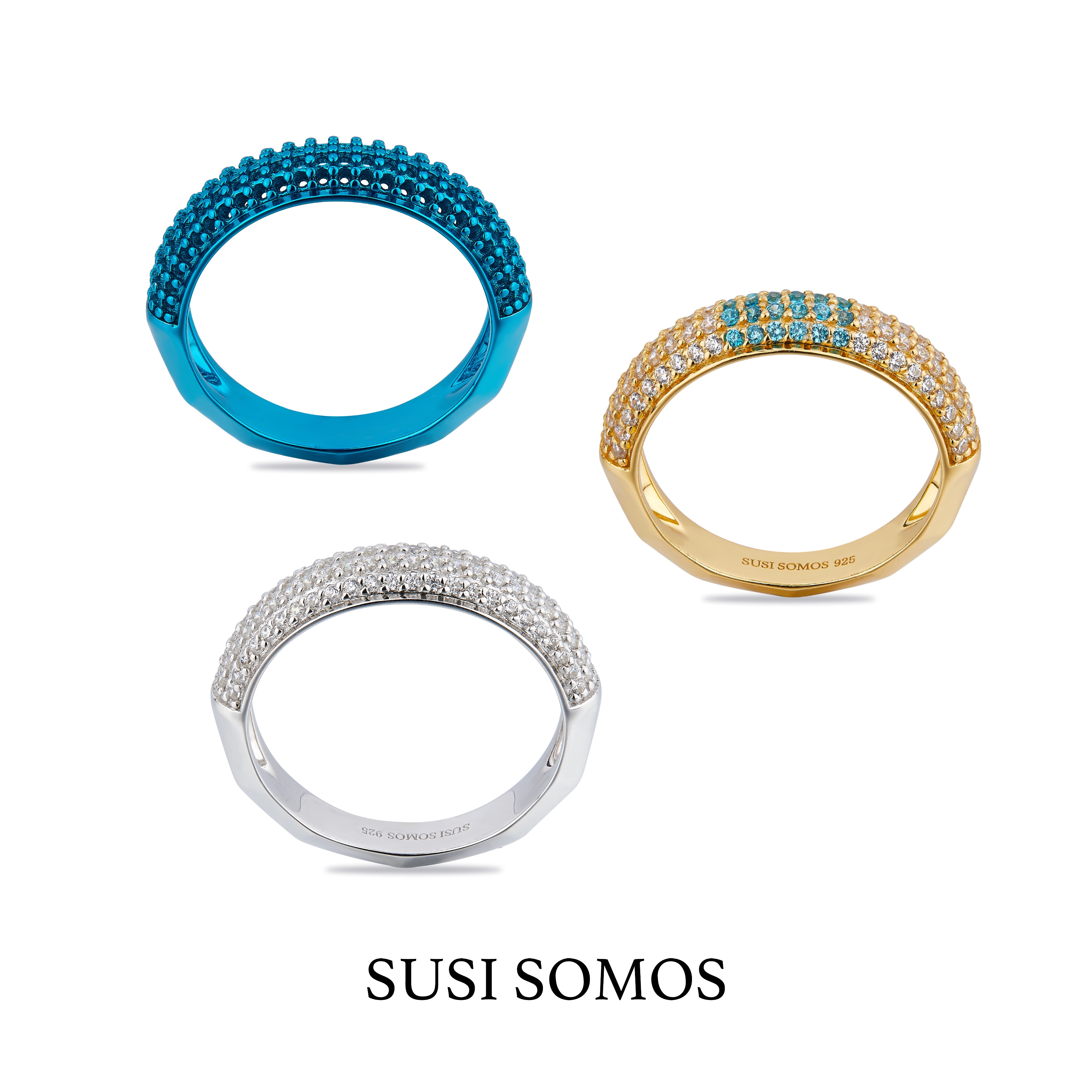 男女银镀金简约日常情侣戒指