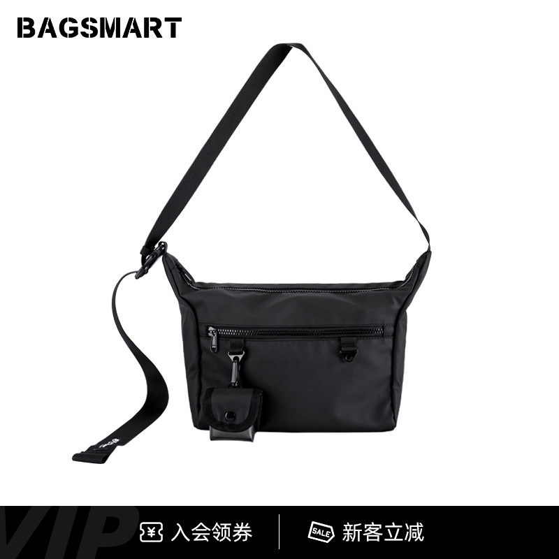 bagsmart日系斜挎包男机能挎包男斜跨单肩包女休闲包包男士胸包潮